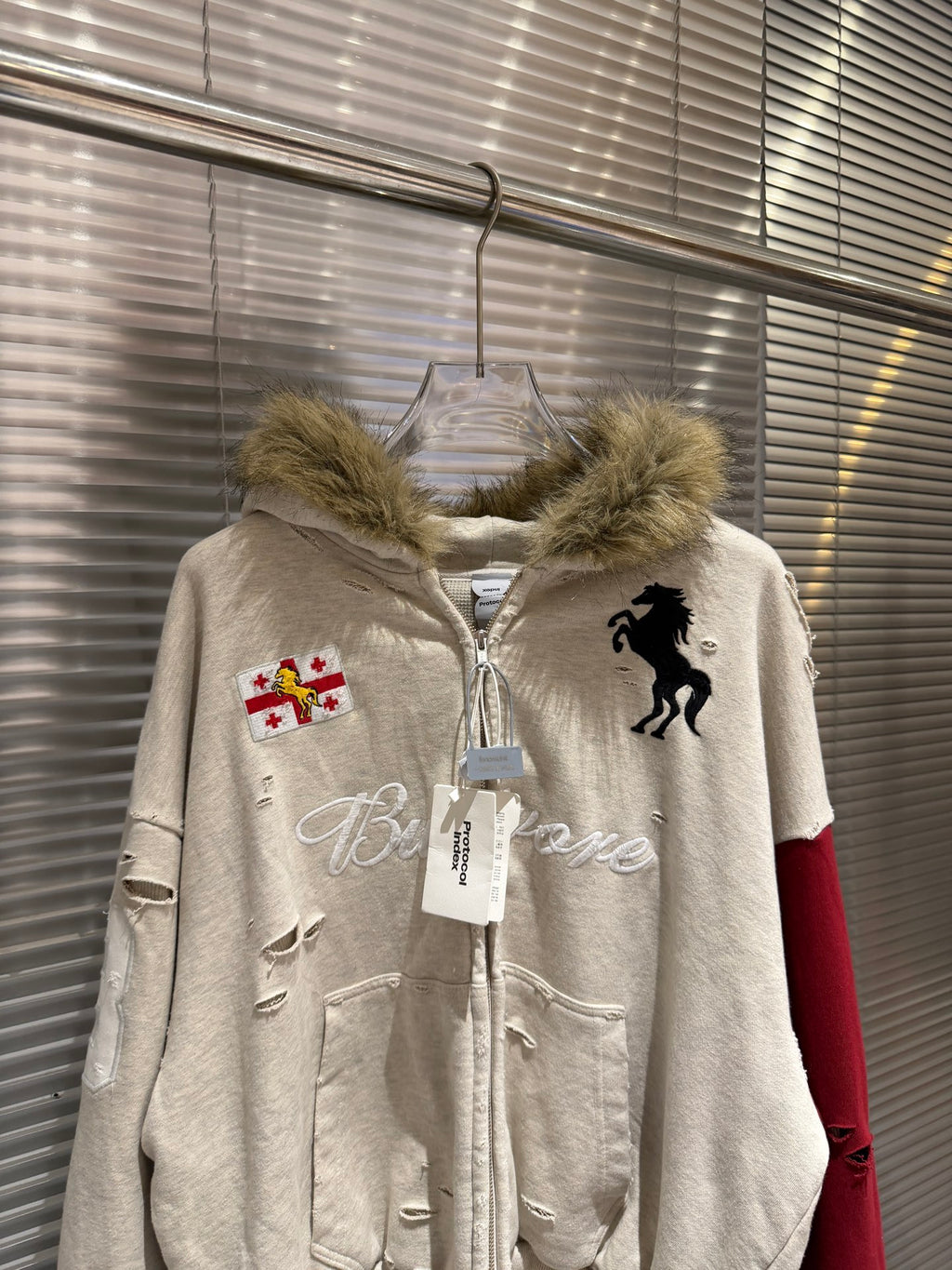 Plush Fur Hood Hoodie Zip up – Oversized Street Fit