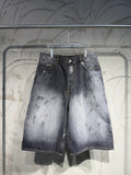 Longline Raw Denim Shorts – Washed Indigo