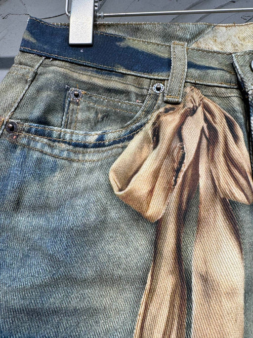 Graphic Structured Indigo Denim Shorts – Structured Wide Fit