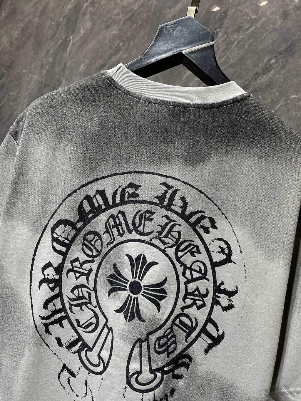Washed Vintage Cross Tee – Faded Streetwear Graphic