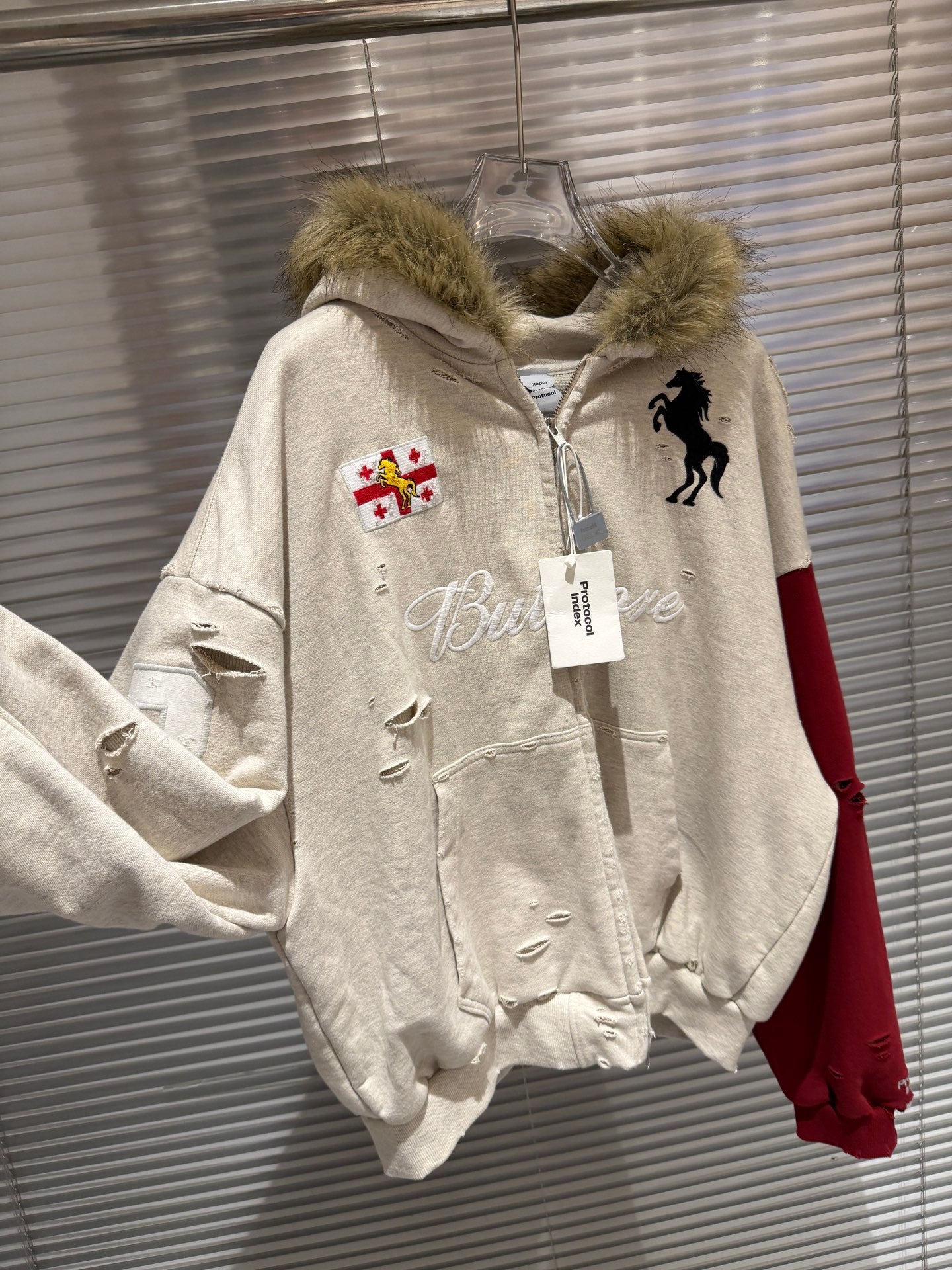 Plush Fur Hood Hoodie Zip up – Oversized Street Fit