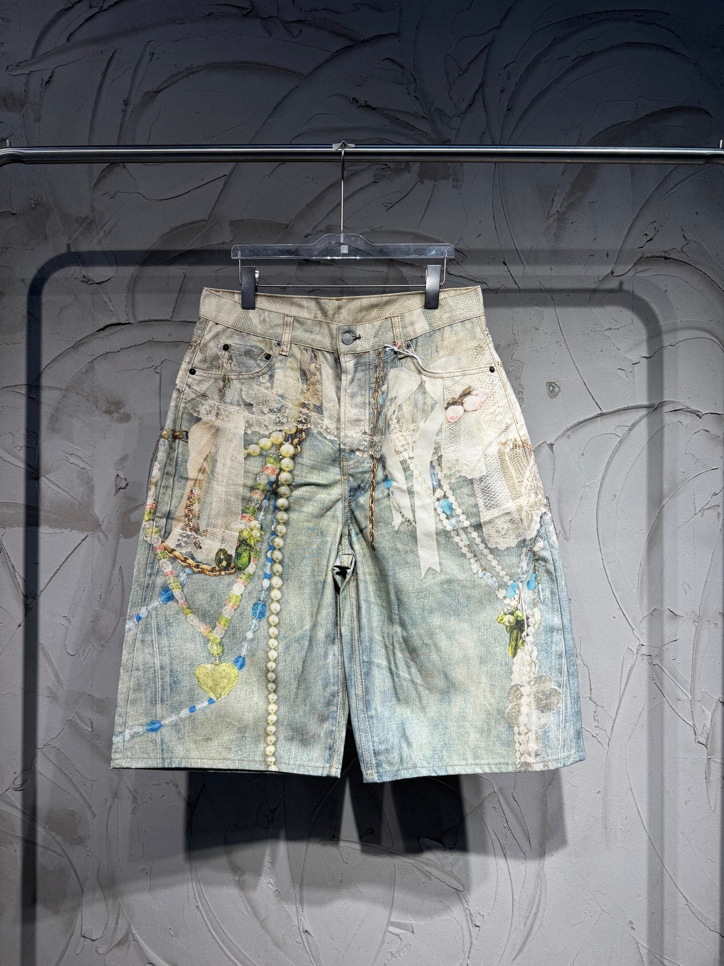 Structured Wide-Leg Denim Shorts – Washed Blue