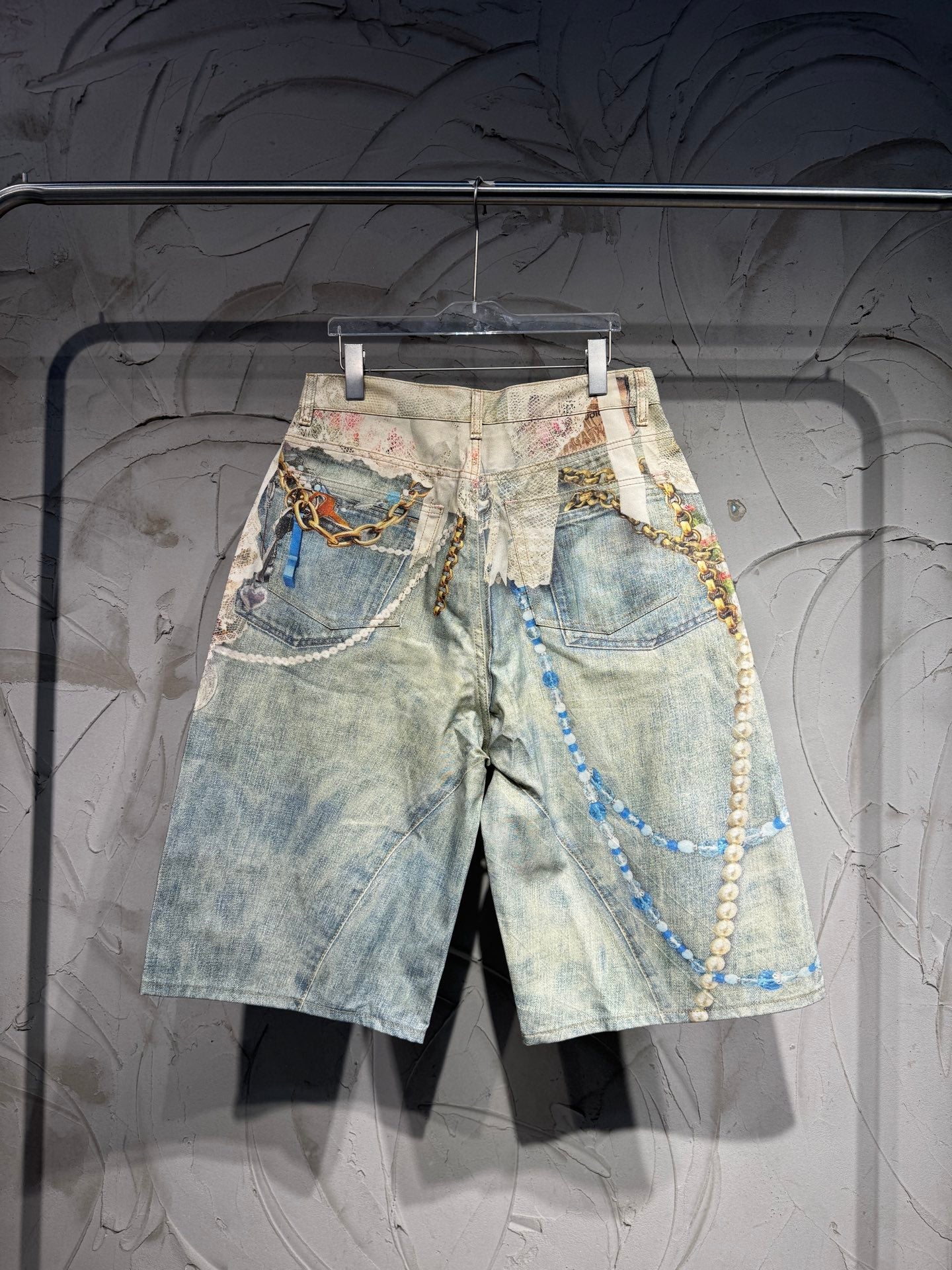 Structured Wide-Leg Denim Shorts – Washed Blue